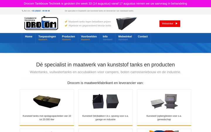 Screenshot di drocom.nl