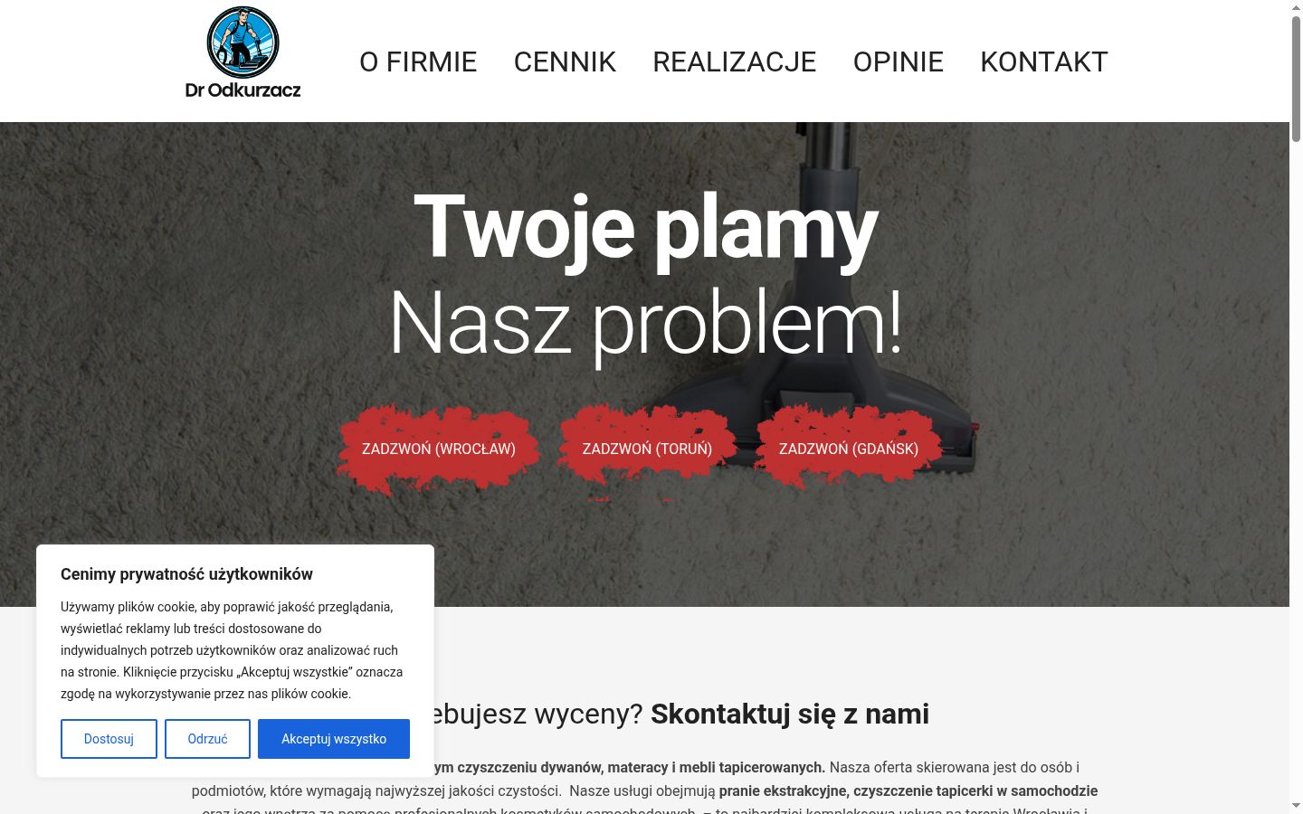 Captura de ecrã do banner de consentimento apresentado antes de qualquer interação