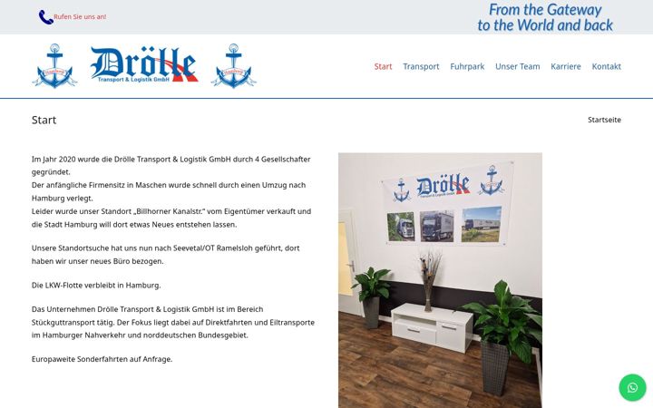 Screenshot of droelle-transporte.de