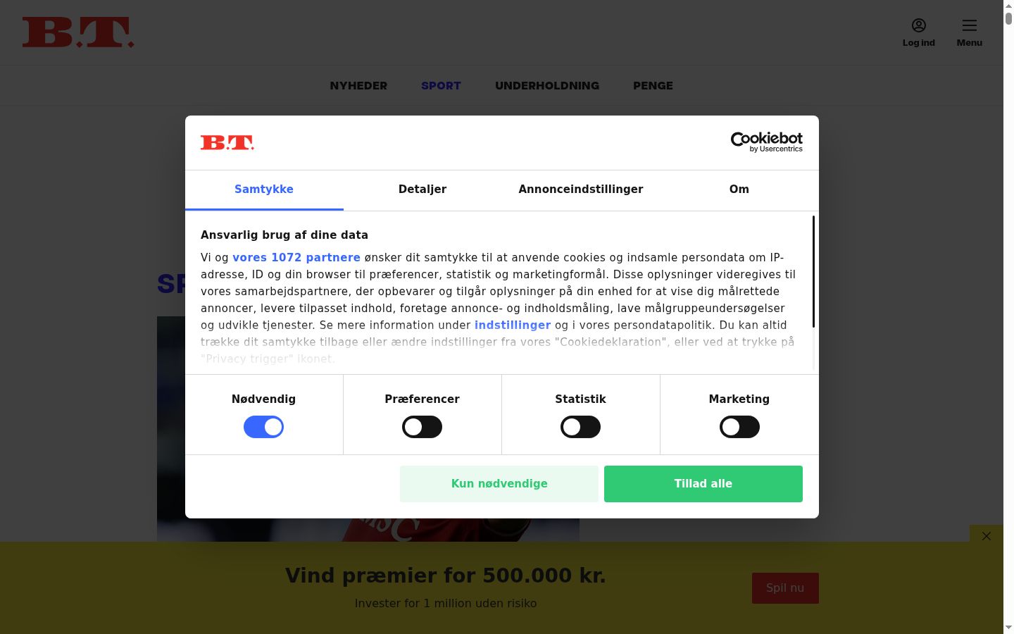 Captură de ecran a bannerului de consimțământ afișat înainte de orice interacțiune