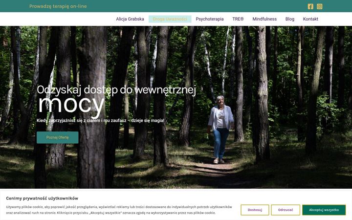 Captura de ecrã de droga-uwaznosci.pl