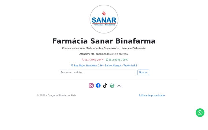 Skärmbild av drogariabinafarma.com.br