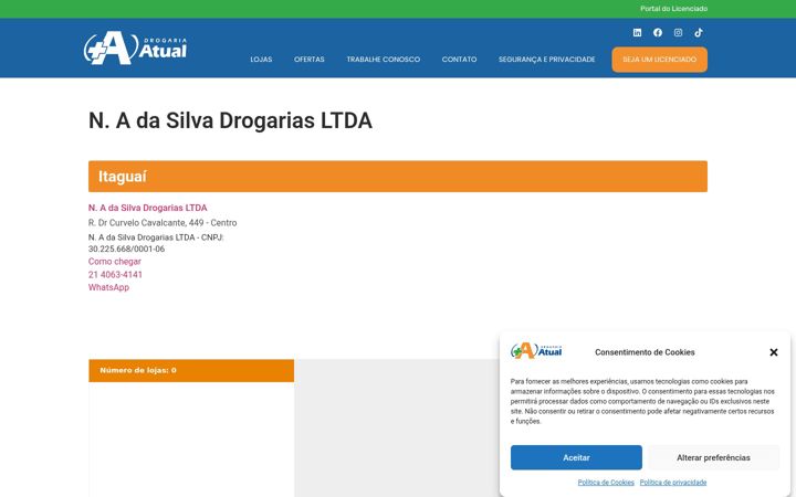 Skärmbild av drogariasatual.com.br