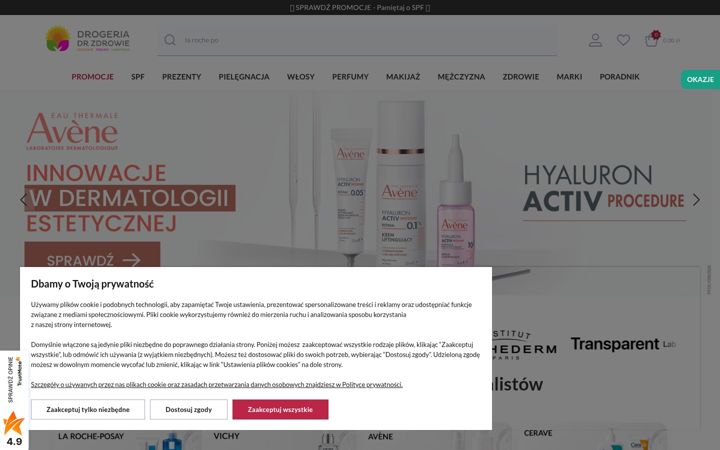Captura de pantalla de drogeriadrzdrowie.pl