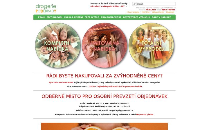 Snímek obrazovky drogeriepdy.cz