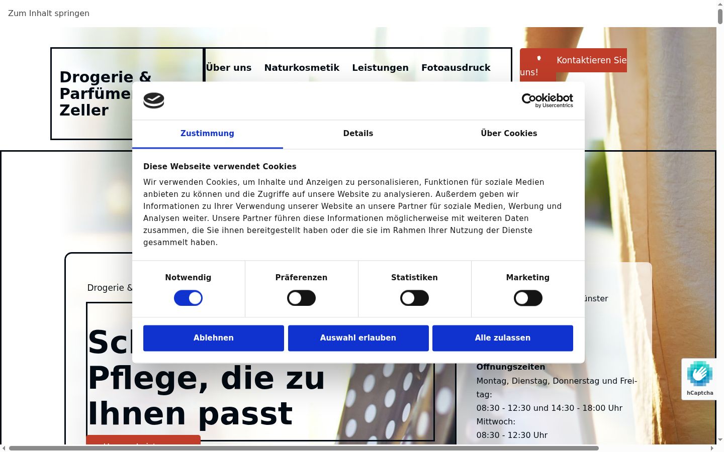 Capture d'écran de la bannière de consentement affichée avant toute interaction