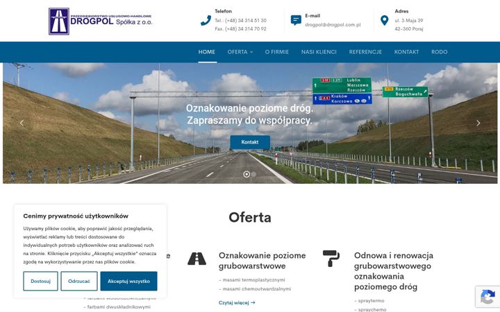 Kuvakaappaus sivustosta drogpol.com.pl
