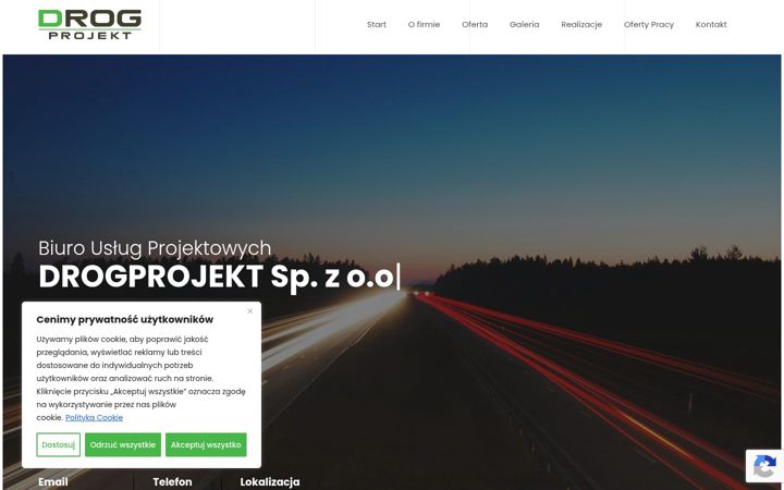 Kuvakaappaus sivustosta drogprojekt.pl