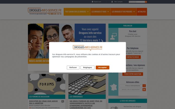 Screenshot of drogues-info-service.fr