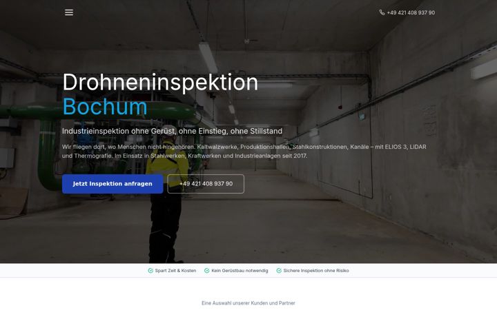 Snimka zaslona za drohne-bochum.de