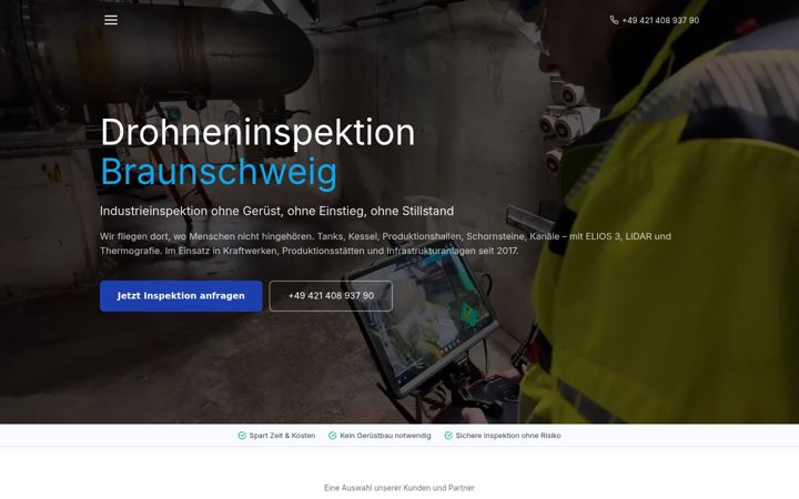 Snimka zaslona za drohne-braunschweig.de