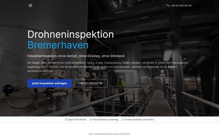 Snimka zaslona za drohne-bremerhaven.de