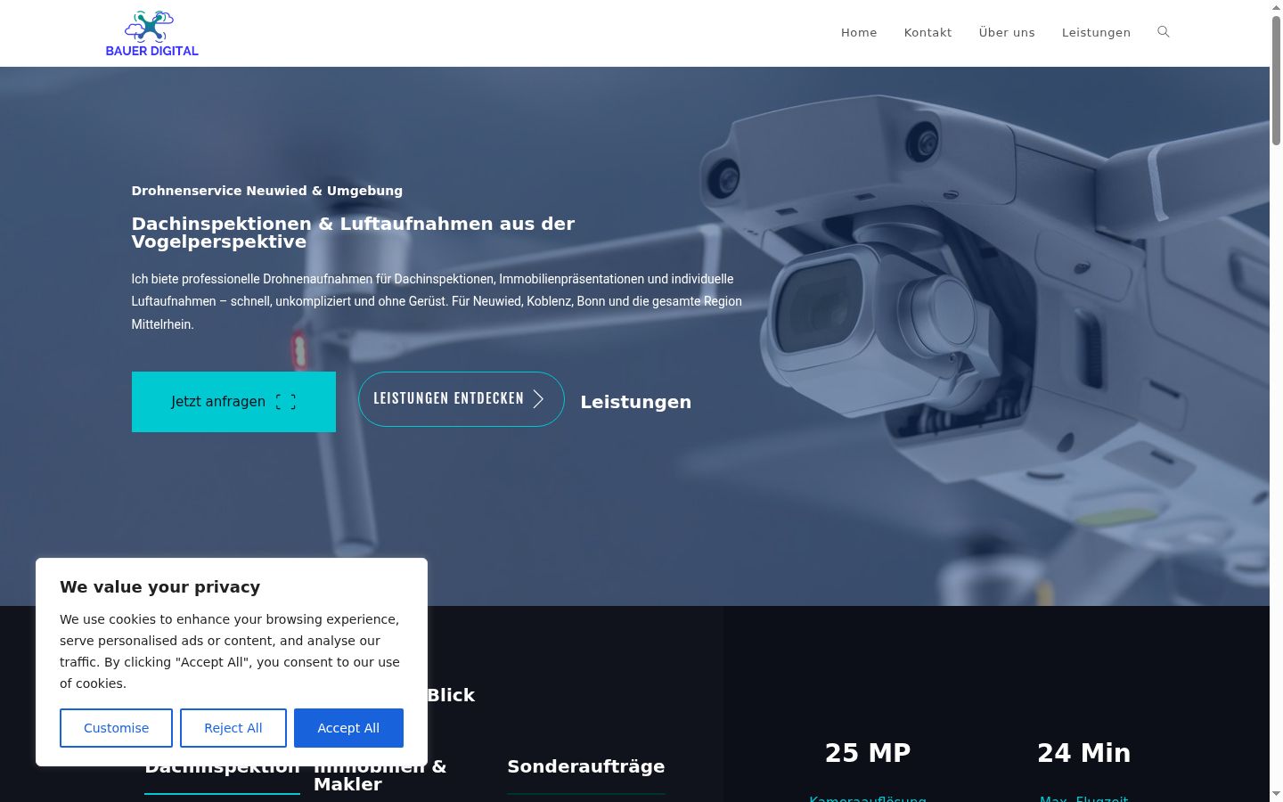 Screenshot of the consent banner shown before any interaction