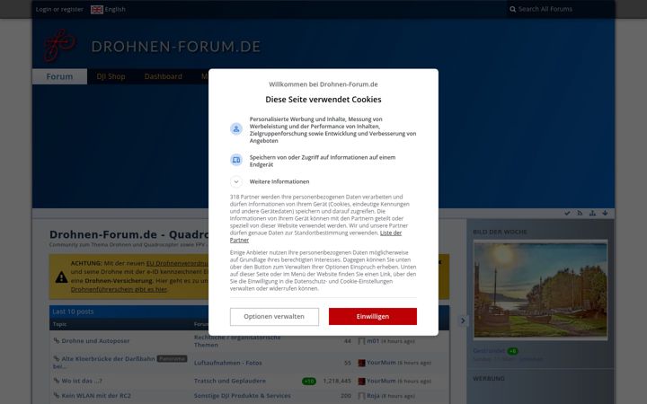Screenshot of drohnen-forum.de