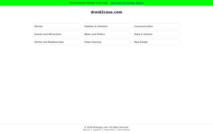 Zrzut ekranu droid2case.com