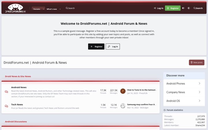 Screenshot of droidforums.net