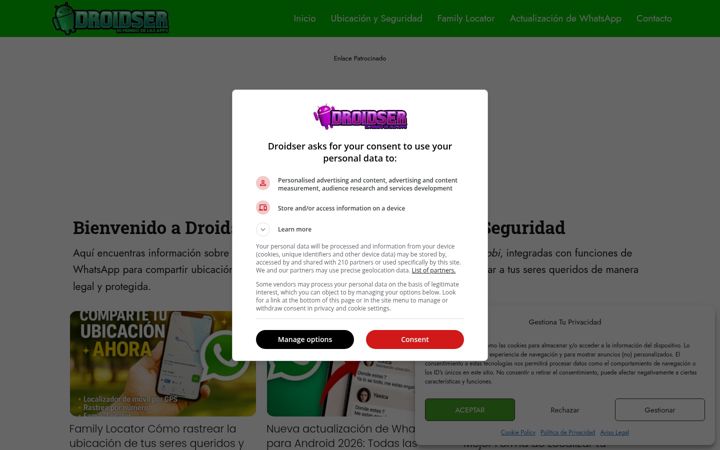 Екранна снимка на droidser.net