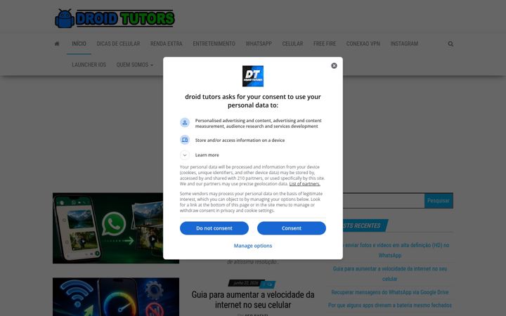 Screenshot of droidtutors.com