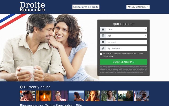 Screenshot of droite-rencontre.com