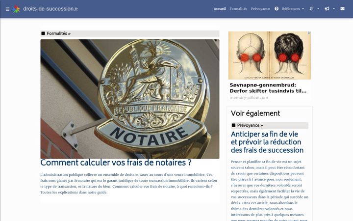 Capture d'écran de droits-de-succession.fr