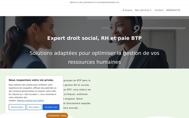 Screenshot of droitsocialpaie.com