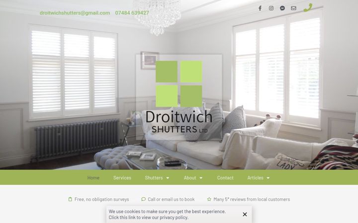 Screenshot di droitwichshutters.co.uk