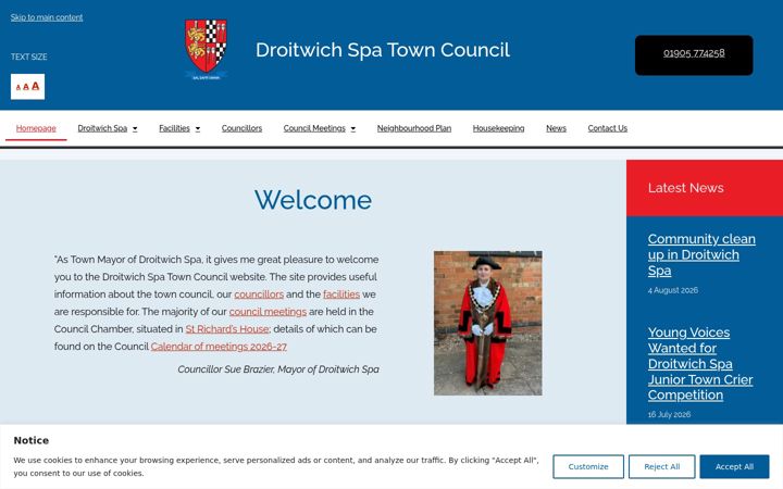 Screenshot di droitwichspa.gov.uk