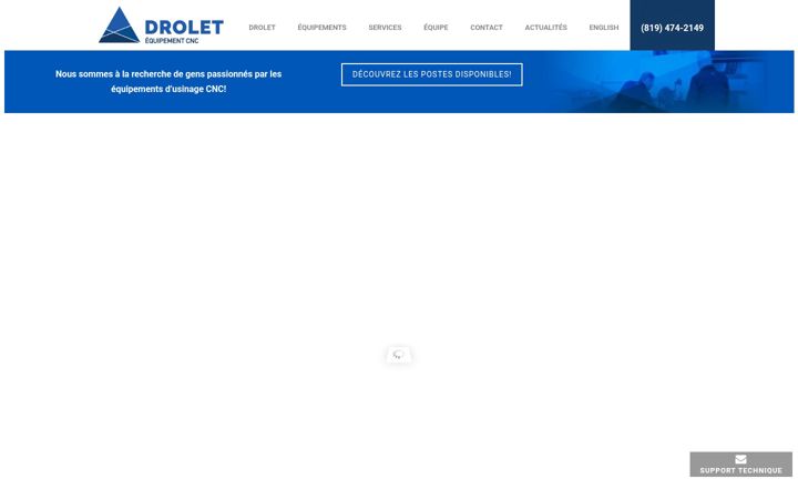Screenshot of drolet-equipementcnc.com