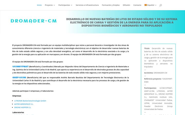 Zrzut ekranu dromadercm.uc3m.es