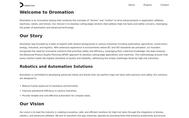 Screenshot of dromation.com