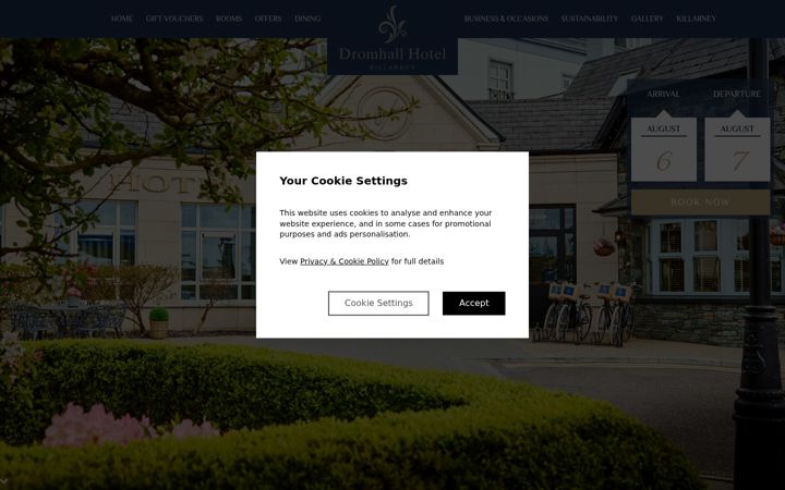 Screenshot of dromhall.com