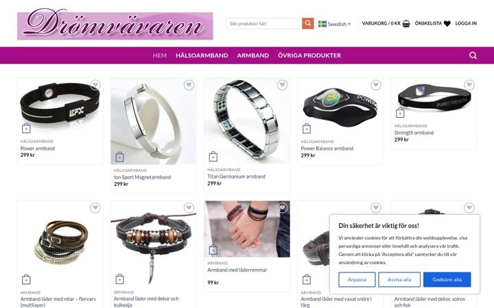 Screenshot von dromvavaren.se