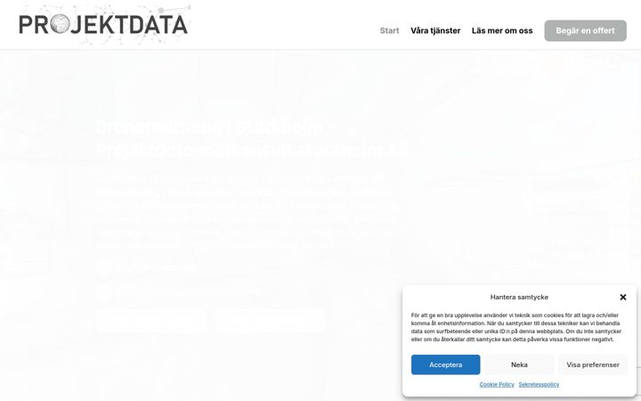 Screenshot von dronarmatningstockholm.se