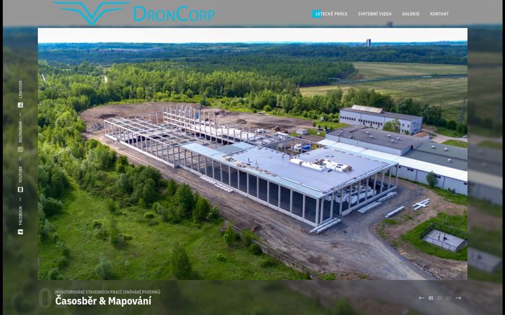 Snímek obrazovky droncorp.cz