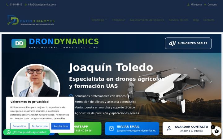 Zrzut ekranu drondynamics.es