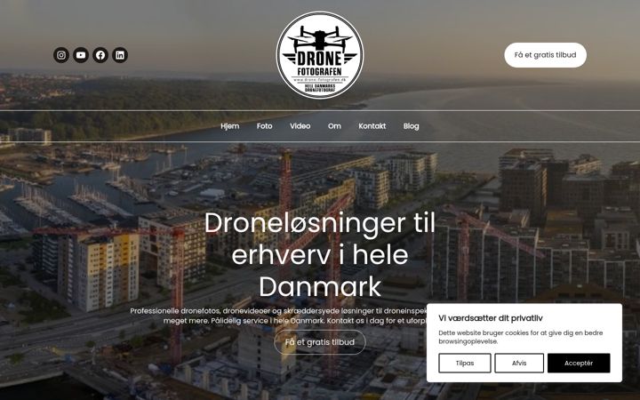 Snimka zaslona za drone-fotografen.dk