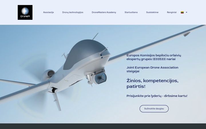 Snímek obrazovky dronea.lt
