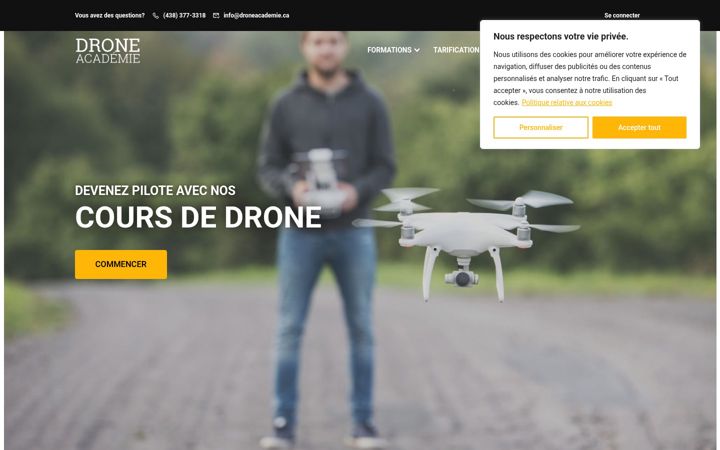 Skjámynd af droneacademie.ca