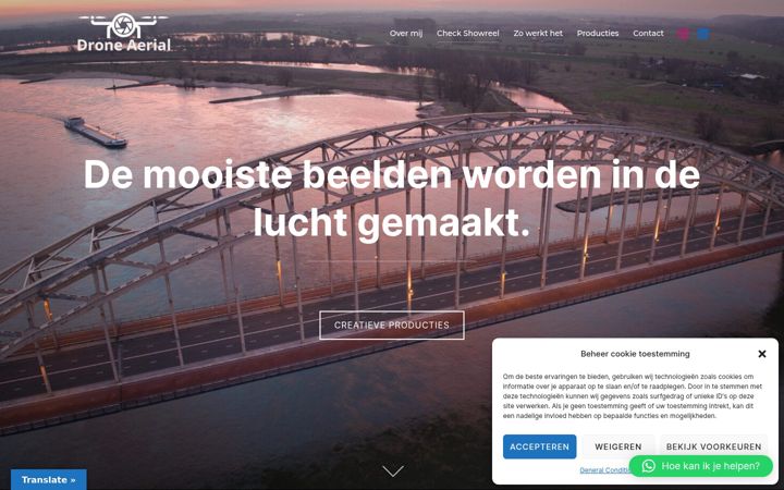 Screenshot di droneaerial.nl