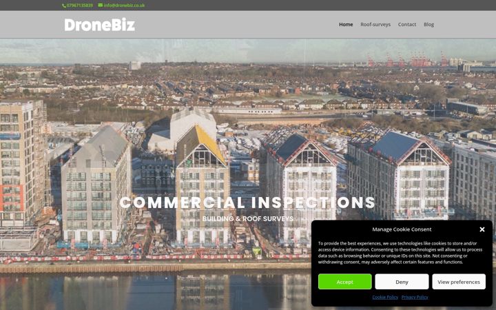 Screenshot di dronebiz.co.uk