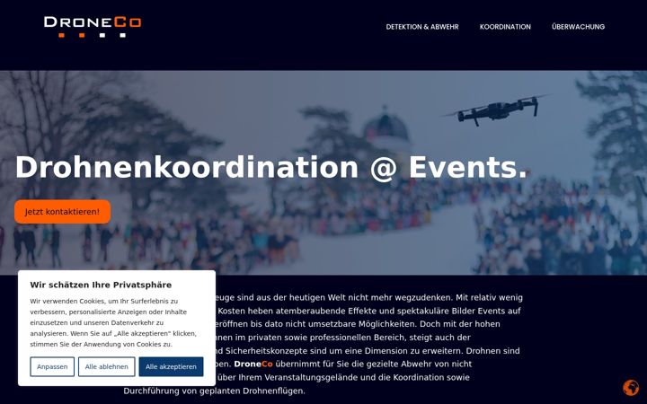 Screenshot von droneco.at