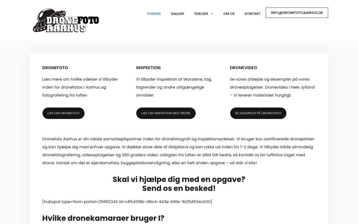 Snimka zaslona za dronefotoaarhus.dk