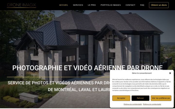 Screenshot of droneimagix.com