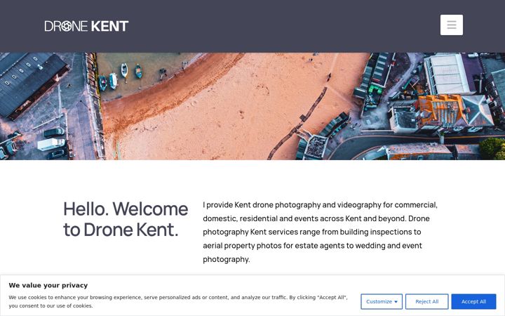 Screenshot of dronekent.com