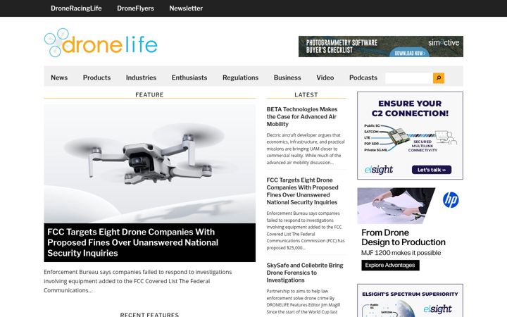 Screenshot of dronelife.com