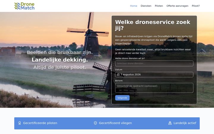 Screenshot di dronematch.nl