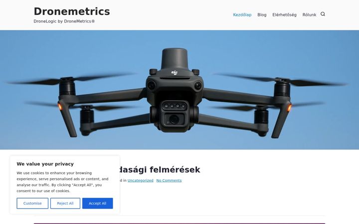 Captură de ecran a dronemetrics.eu
