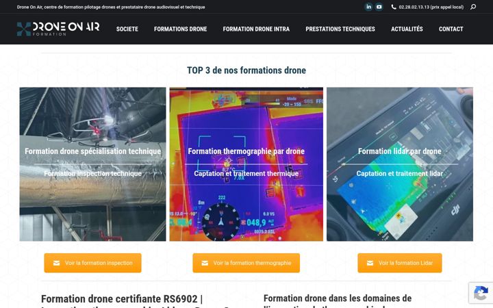 Screenshot of droneonair.com