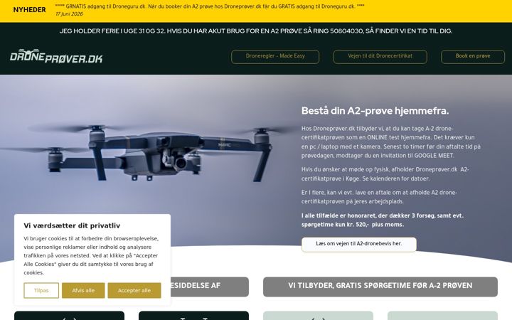 Snimka zaslona za droneproever.dk