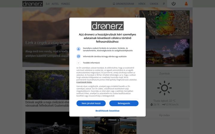 Екранна снимка на dronerz.hu